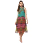 Multicolor Floral Sleeveless Midi Dress for Women
