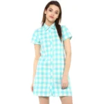 Blue White Checkered Dress