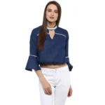 NariHaat Blue Bell Sleeve Polyester Top