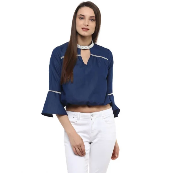 NariHaat Blue Bell Sleeve Polyester Top