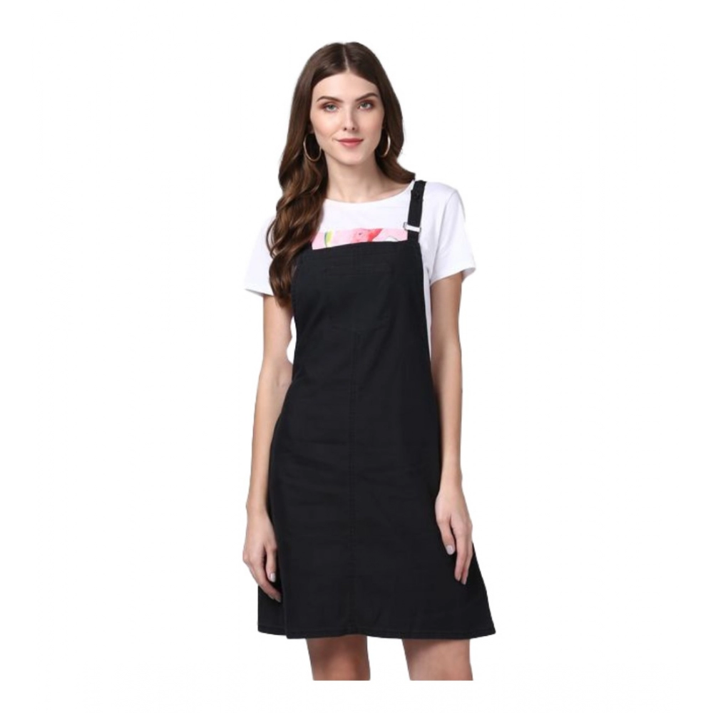 54041835824_5bba826882_o_d-1000x1000-1.webp Generic Women's Denim Solid Shoulder Straps Above Knee Dungaree (Black) - Image 1