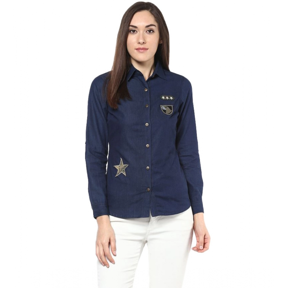 54041959265_7ddb548eec_o_d-1000x1000-1.webp Generic Women's Denim Patch Work Long Sleeves Standard Length Shirt (Blue) - Image 1