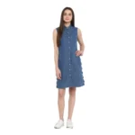 Blue Denim Sleeveless Dress