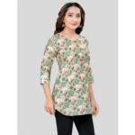 Generic Women's Cotton Blend Round Neck 3/4 Sleeves Short Top (Multicolor) - Image 5