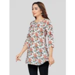 Generic Women's Cotton Blend Round Neck 3/4 Sleeves Short Top (Multicolor) - Image 2