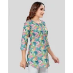 Generic Women's Cotton Blend Round Neck 3/4 Sleeves Short Top (Multicolor) - Image 5