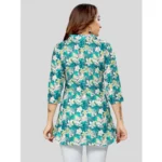 Generic Women's Cotton Blend Collared Neck 3/4 Sleeves Short Top (Green) - Image 6