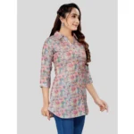 Generic Women's Cotton Blend Collared Neck 3/4 Sleeves Short Top (Multicolor) - Image 5