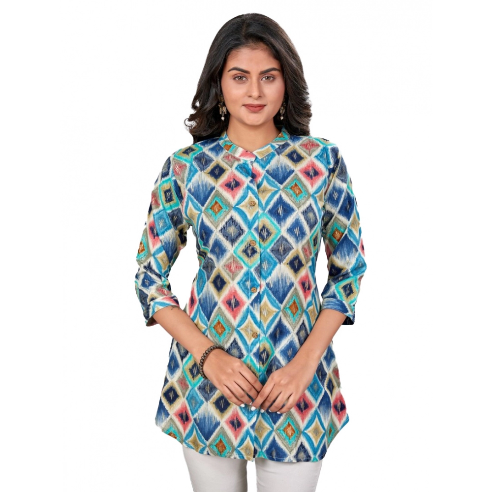 54074200467_174a712a86_o_d-1000x1000-1.webp Generic Women's Rayon Collared Neck 3/4 Sleeves Short Top (Multicolor) - Image 1