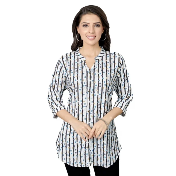 Women's White Crepe Top