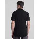Generic Men's Cotton Blend Solid Half-Sleeve Regular Shirt (Black) - Image 3