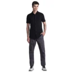 Black Cotton Blend Men's Shirt