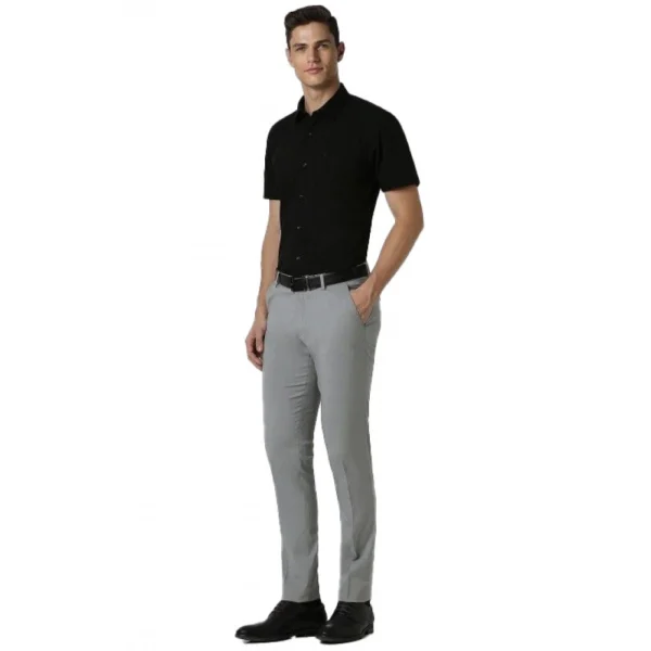 Black Cotton Blend Men's Shirt