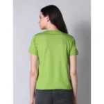 Generic Women's Cotton Blended Solid Round Neck Half Sleeve T-Shirt (Green) - Image 4