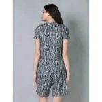 Generic Women's Cotton Blended Printed Round Neck Half Sleeve Top - Shorts Set (Multicolor) - Image 4