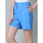 Light Blue Cotton Shorts - Angle 3