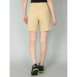 Women's Beige Cotton Shorts - Angle 4