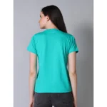 Generic Women's Cotton Blended Solid Round Neck Half Sleeve T-Shirt (Green) - Image 4