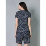 Generic Women's Cotton Blended Printed Round Neck Half Sleeve Top - Shorts Set (Navy) - Image 4