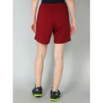 Women's Maroon Cotton Shorts - Angle 4