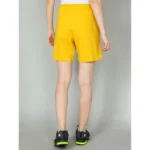 Women's Yellow Cotton Shorts - Angle 4