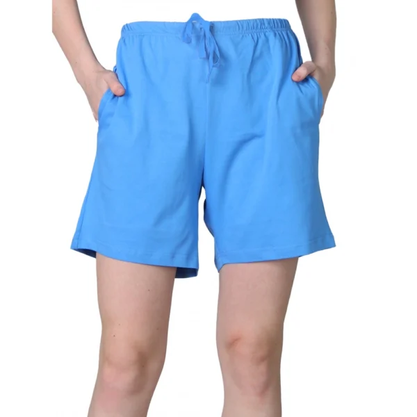 Light Blue Cotton Shorts