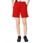 Women's Red Cotton Shorts