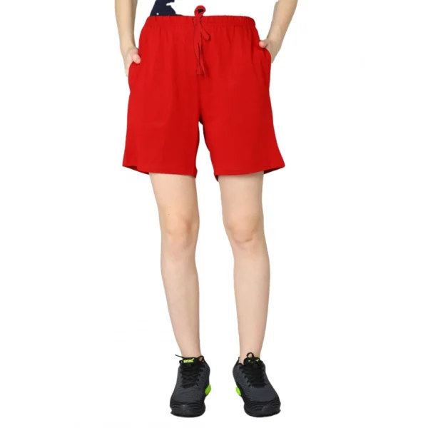 Women's Red Cotton Shorts