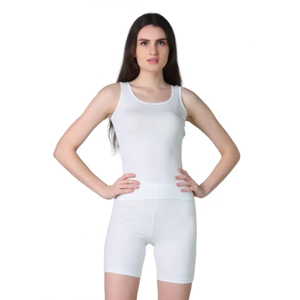 Generic Women's Cotton Blended Solid Stretchable Camisole (White)