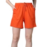Women's Rust Cotton Shorts
