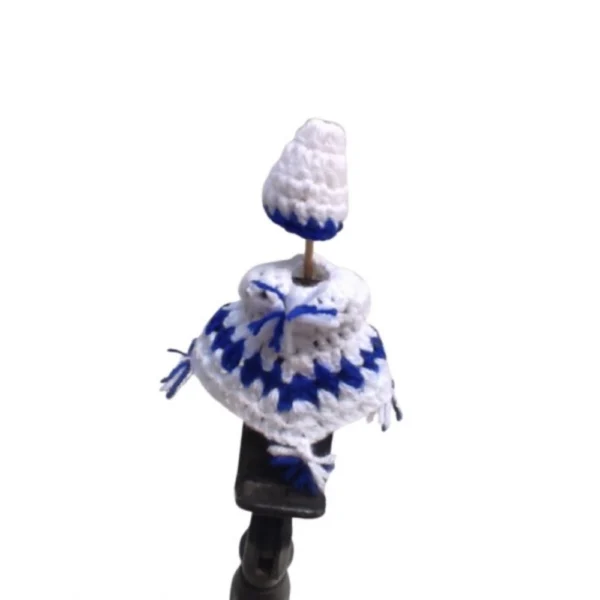 White and Blue Laddu Gopal Tharad dress for idol size 0-6