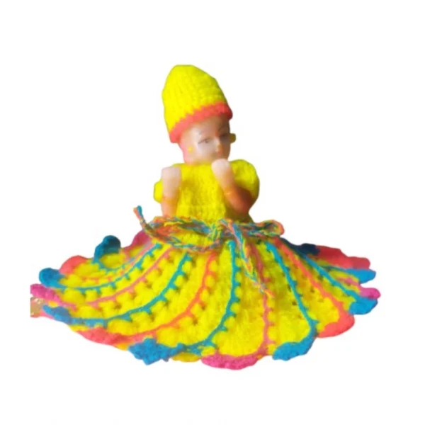 Multicolor Laddu Gopal Tharad dress for idol size 0-6