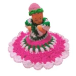 Pink and Green Laddu Gopal Tharad dress for idol size 0-6