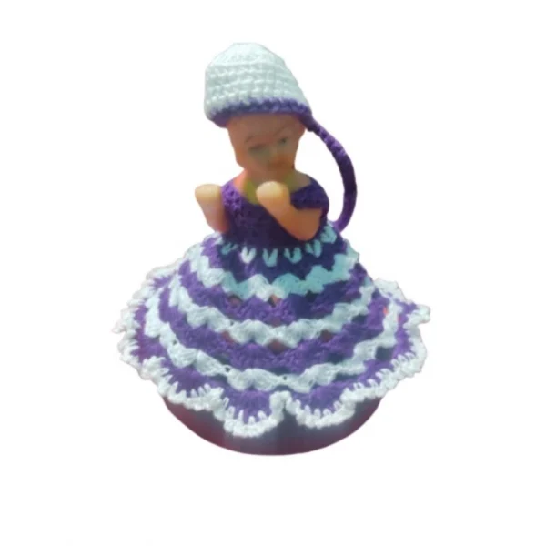 White and Lavender Laddu Gopal Tharad Dress Size 0 to 6