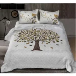 Generic Cotton Printed Queen Size Bedsheet With 2 Pillow Covers (White, 90x100 Inch)