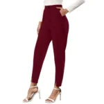 Maroon Pants for Women - Angle 4