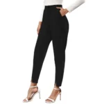 Women's Black Polyester Pants - Angle 4