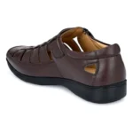 Generic Men's Casual Faux Leather Solid Velcro Sandal (Brown) - Image 4