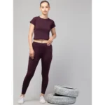 Women's Purple Ankle Tights - Angle 3