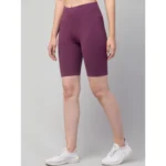 Women's Purple High-Rise Shorts - Angle 5