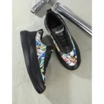 Generic Men's Casual Synthetic Printed Lace-Up Shoes (Black) - Image 5