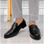 Generic Men's Casual Faux Leather Solid Slip-on Formal Shoes (Black) - Image 5