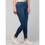 Women's Teal High-Rise Tights - Angle 5