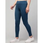 Women's Teal High-Rise Tights - Angle 3