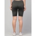 Women's Green High-Rise Shorts - Angle 6