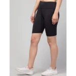 Women's High-Rise Black Shorts - Angle 3