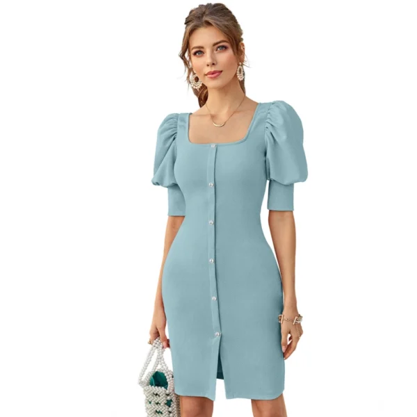 Pista Knitted Puff Sleeve Dress