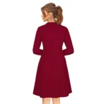 Women's Maroon Knitted Dress
