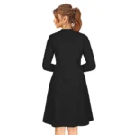 Generic Women's Knitting stretchable Solid Round Neck Full Sleeve Dress (Black) - Image 5
