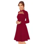 Women's Maroon Knitted Dress